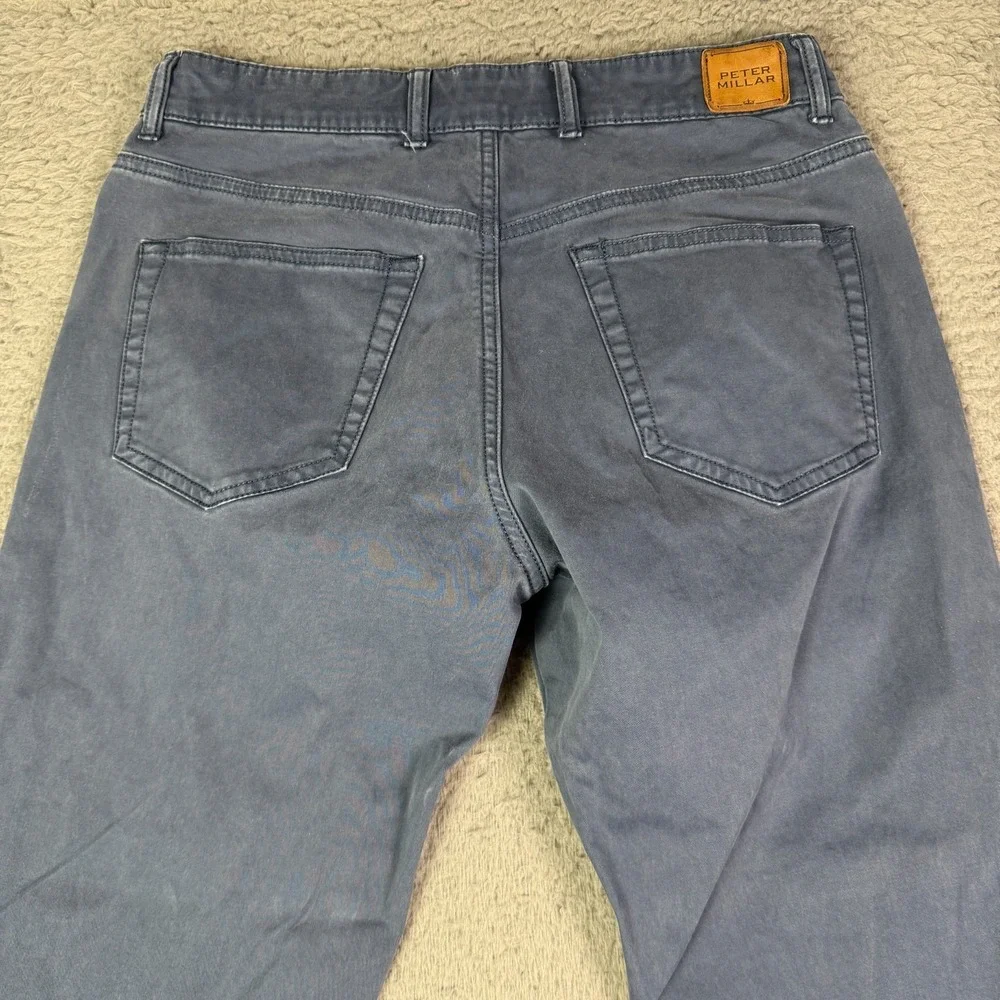 Peter Millar Crown Ultimate Sateen 5 Pocket Pants Mens 30x33 Blue Chino MF15B93
